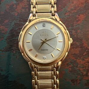 Elgin Men’s Gold Watch with Diamond